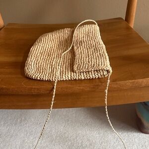 Elegant Tan Woven Clutch-never used